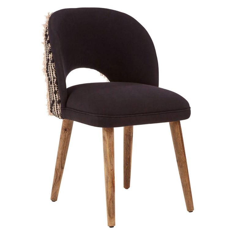 Cefena Moroccan Chair - Black Fabric