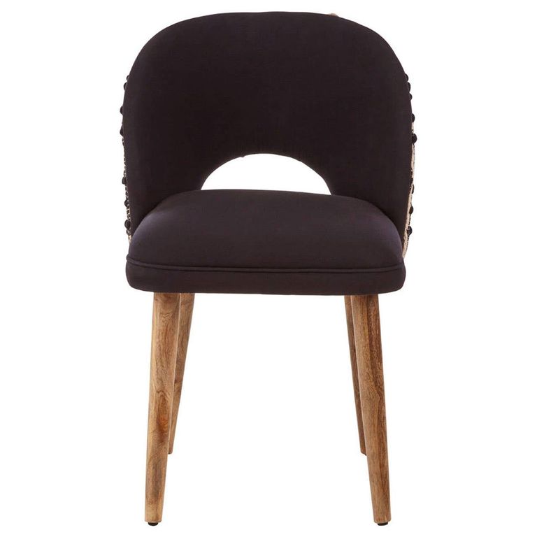 Cefena Moroccan Chair - Black Fabric
