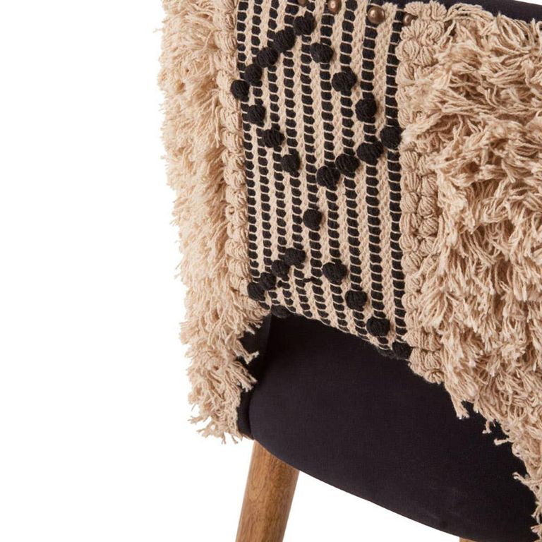 Cefena Moroccan Chair - Black Fabric