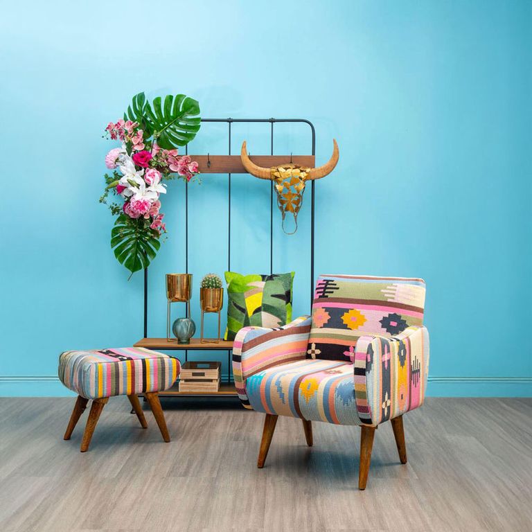 Cefena Armchair - Multicoloured Fabric