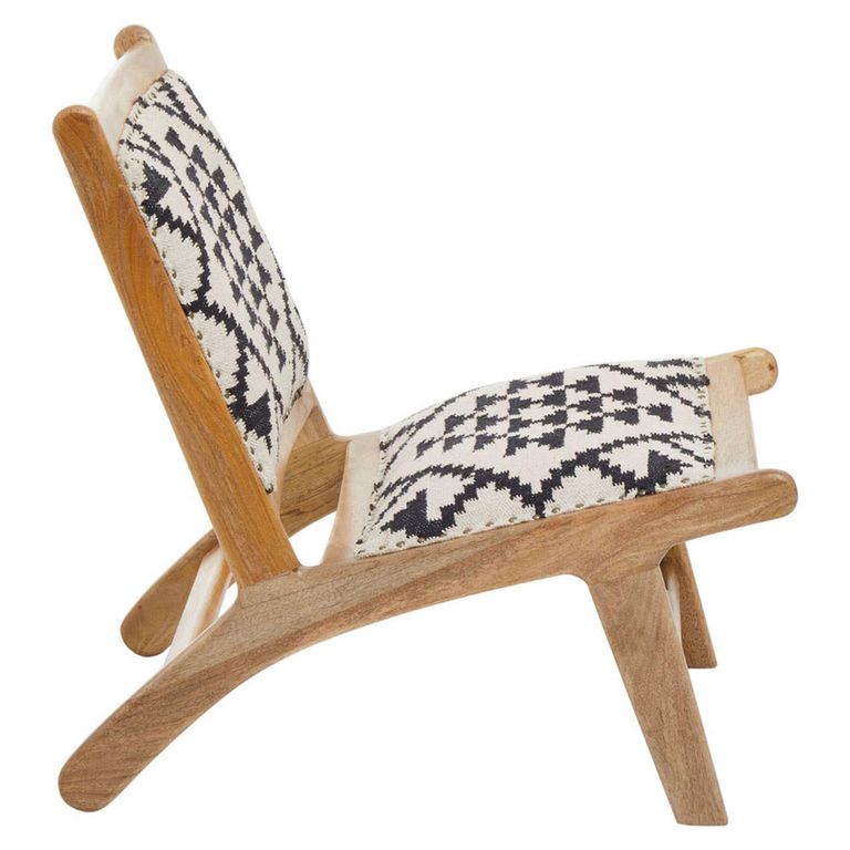 Cefena Chair - White and Black Fabric - Berber Style