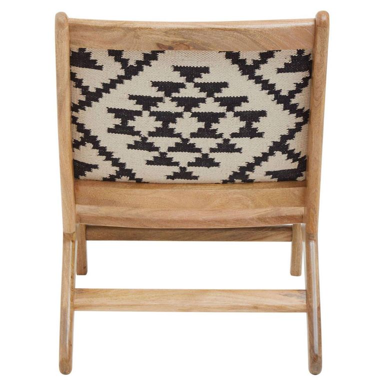 Cefena Chair - White and Black Fabric - Berber Style