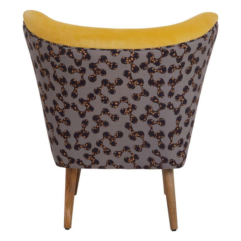 Cefena Chair - Yellow Velvet Fabric