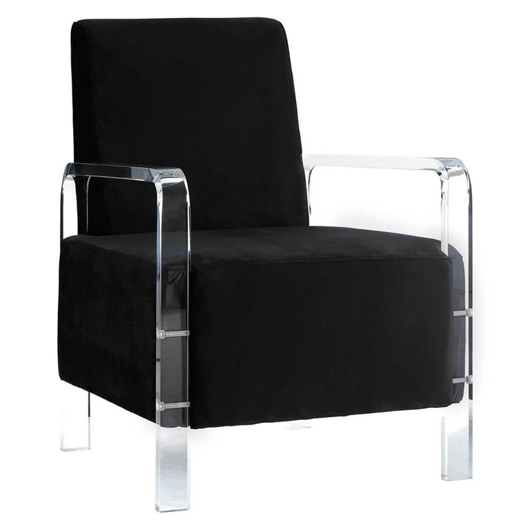 Clarence Accent Chair - Black Velvet Fabric