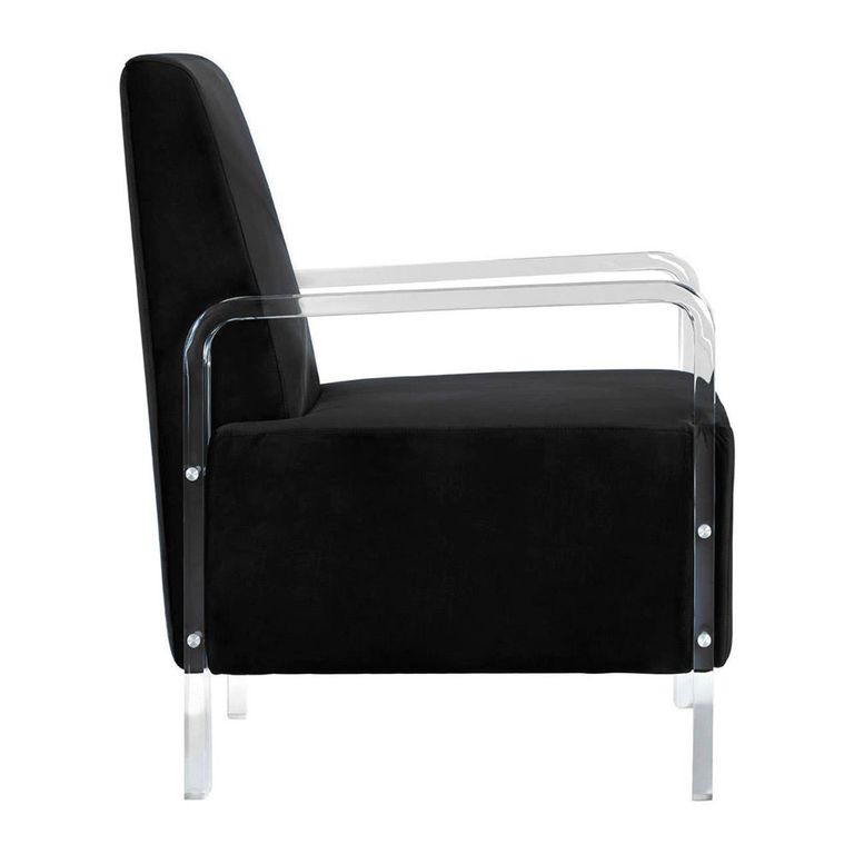 Clarence Accent Chair - Black Velvet Fabric