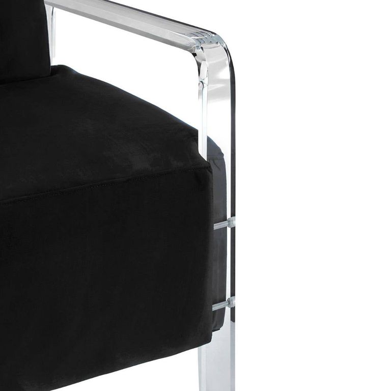 Clarence Accent Chair - Black Velvet Fabric