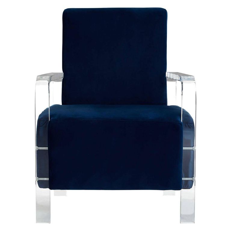 Clarence Accent Chair - Blue Velvet Fabric