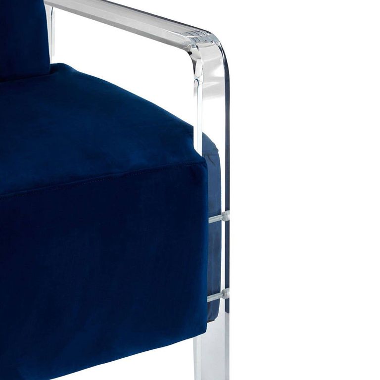 Clarence Accent Chair - Blue Velvet Fabric