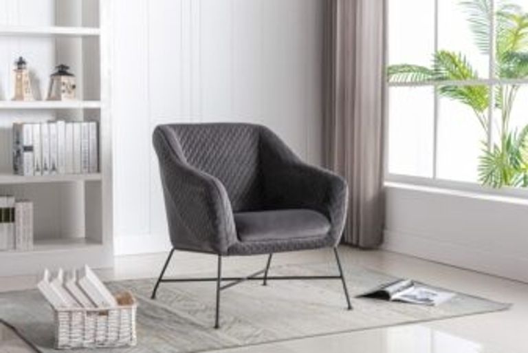 Cleo Accent Chair - Grey Fabric