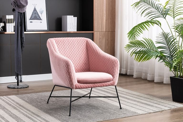 Cleo Accent Chair - Pink Fabric