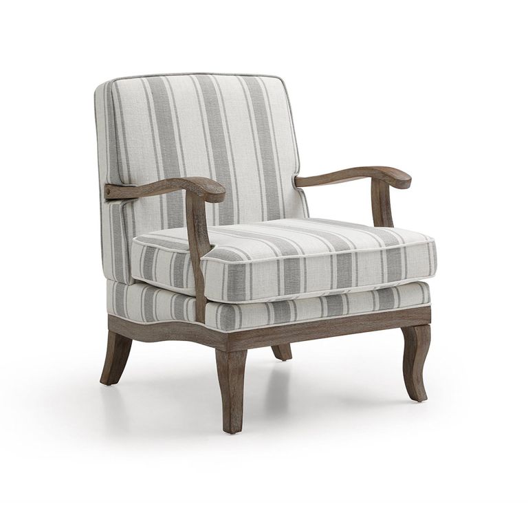 Colwell Armchair - Gaia Textured Stripe Natural Fabric