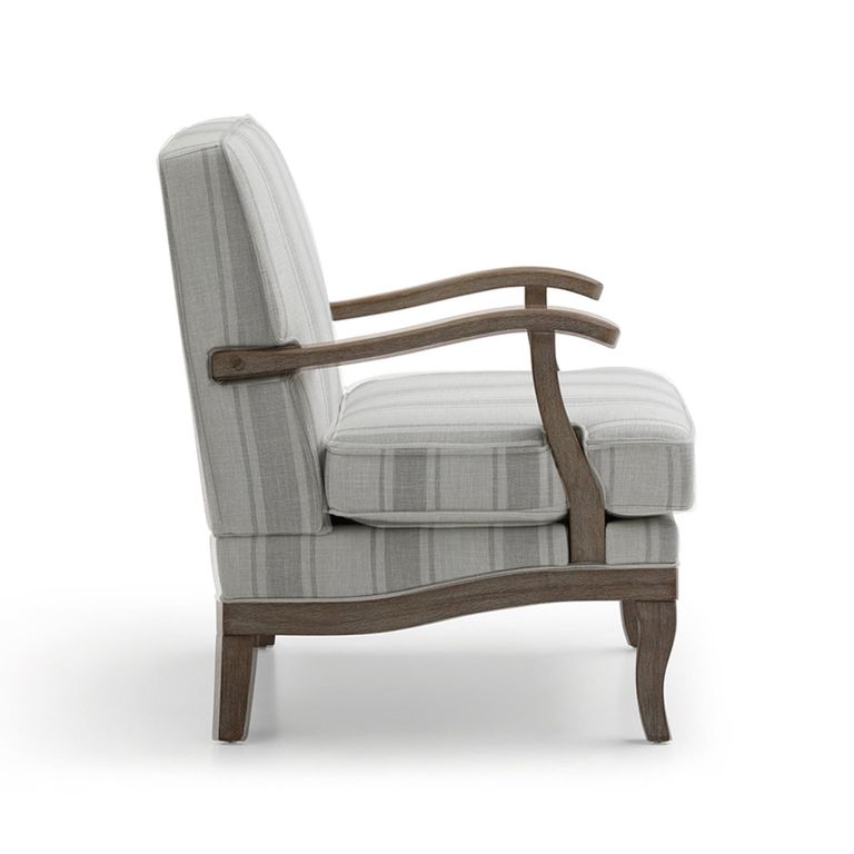 Colwell Armchair - Gaia Textured Stripe Natural Fabric