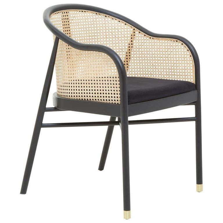Corso Chair - Black Wood and Rattan