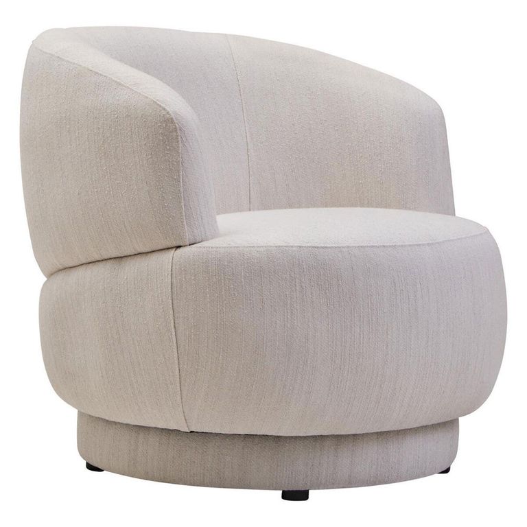 Dale Chair - Curved - Ivory Linen Fabric