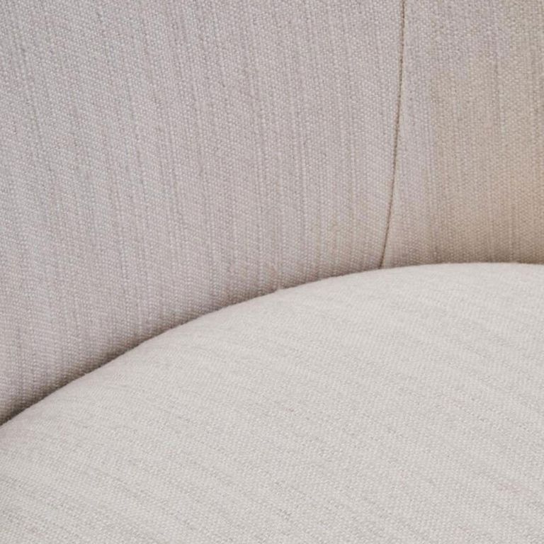 Dale Chair - Curved - Ivory Linen Fabric