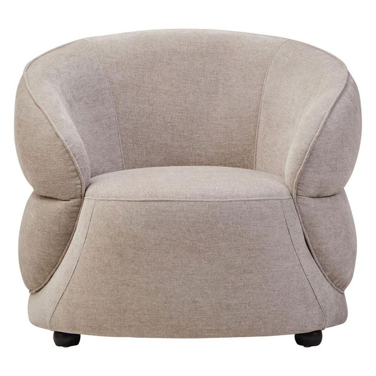 Daphne Chair - Curved - Taupe Chenille Fabric