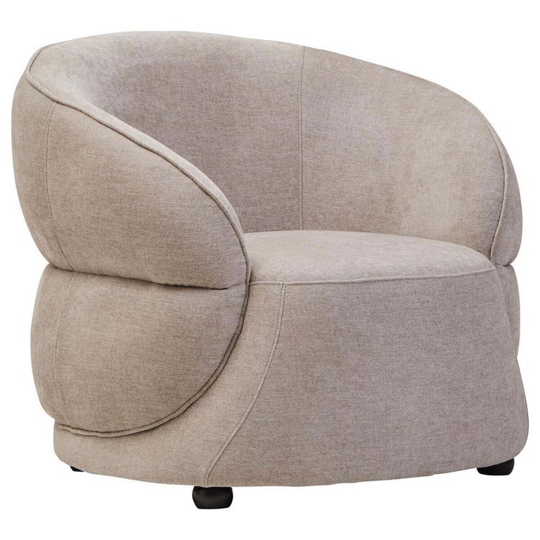 Daphne Chair - Curved - Taupe Chenille Fabric