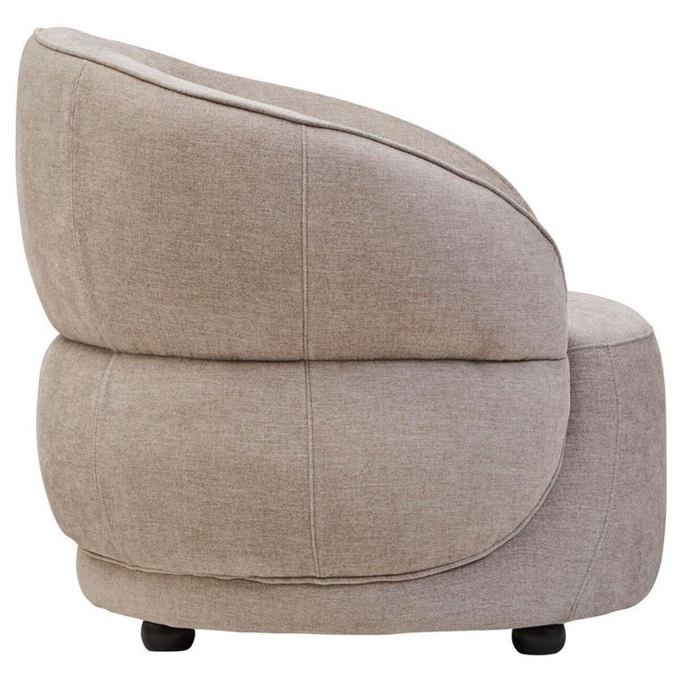 Daphne Chair - Curved - Taupe Chenille Fabric