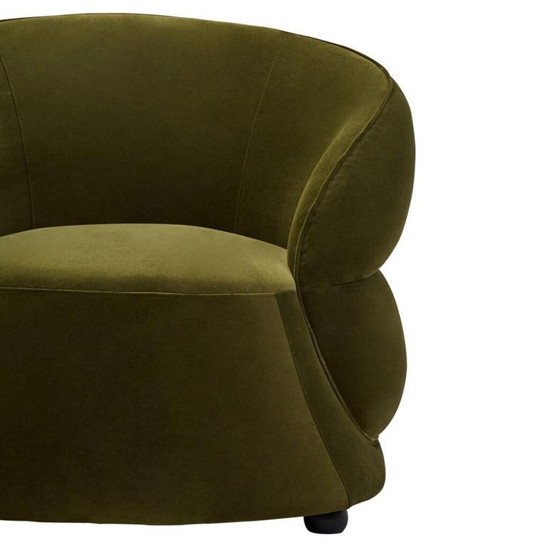 Darla Chair - Curved - Forest Green Velvet Fabric