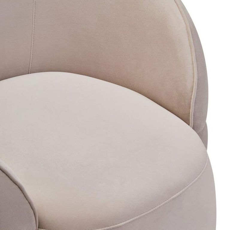 Darla Chair - Curved - Stone Velvet Fabric