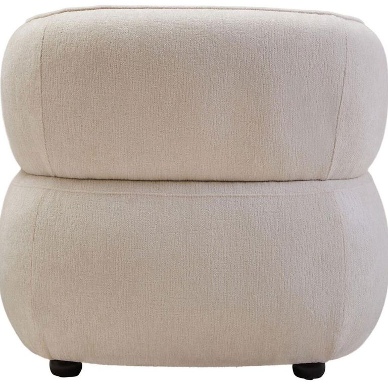 Dasha Chair - Curved - Ivory Chenille Fabric