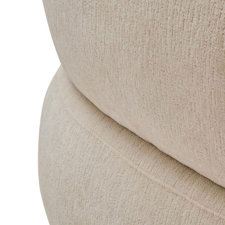 Dasha Chair - Curved - Ivory Chenille Fabric