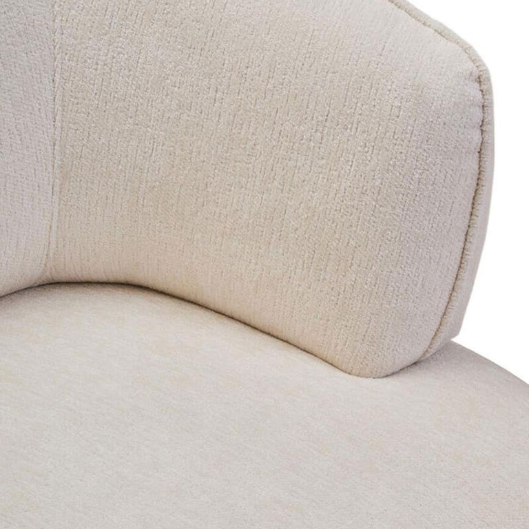 Dasha Chair - Curved - Ivory Chenille Fabric