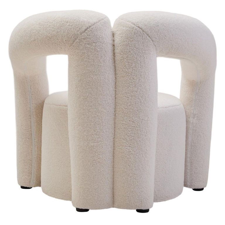 Davina Chair - Ivory Boucle Fabric - Statement