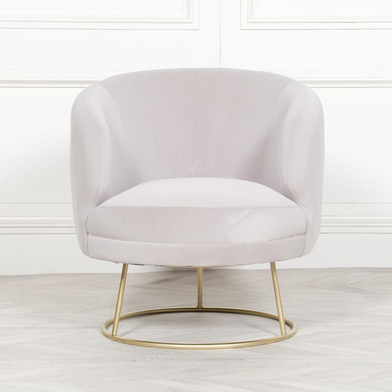 Deco Accent Chair - Light Grey Velvet