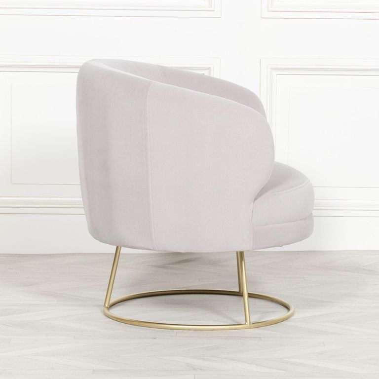 Deco Accent Chair - Light Grey Velvet
