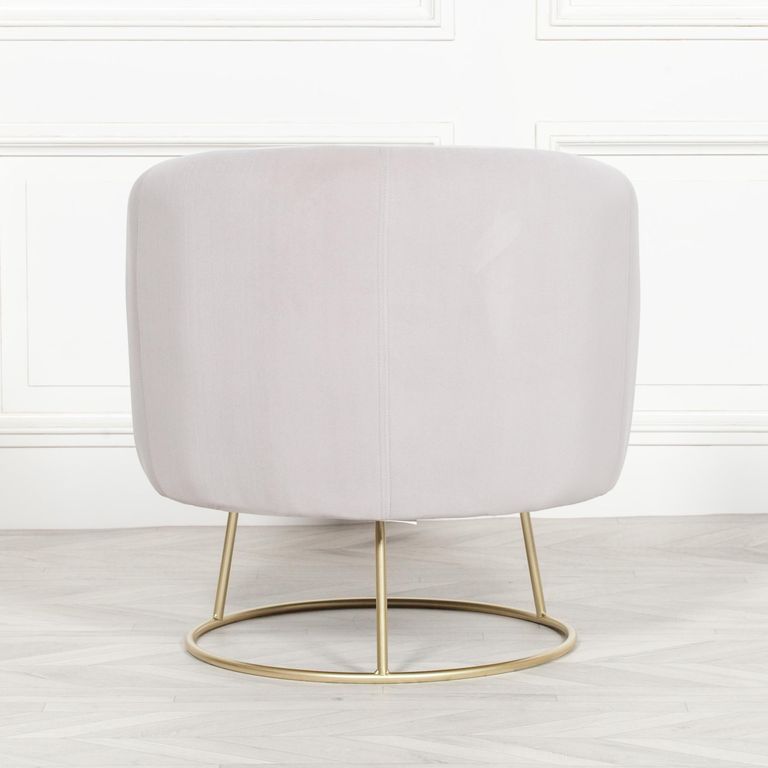 Deco Accent Chair - Light Grey Velvet