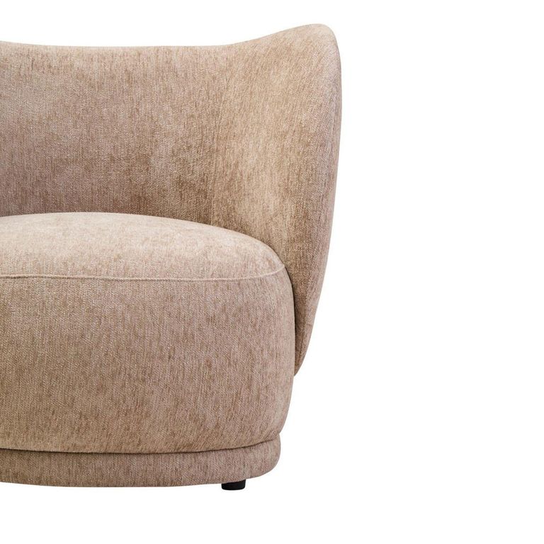 Delray Chair - Curved - Deep Stone Chenille Fabric