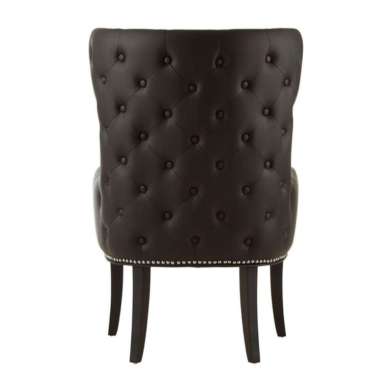 Doucet Chair - Beige Fabric with Black Faux Leather Back