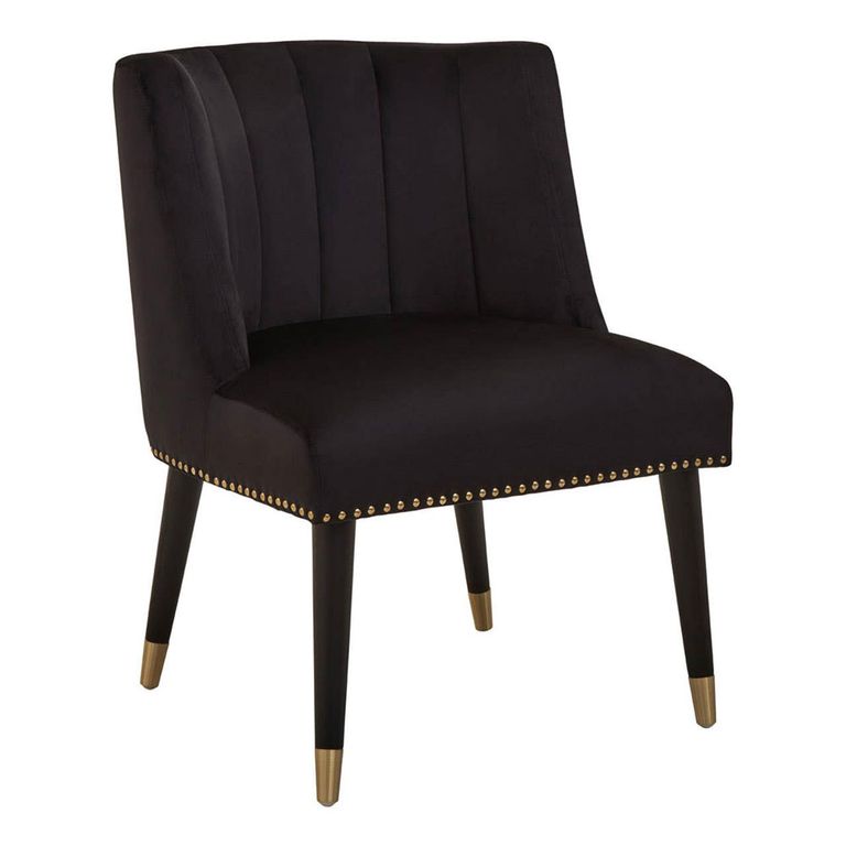 Doucet Chair - Black Velvet Fabric