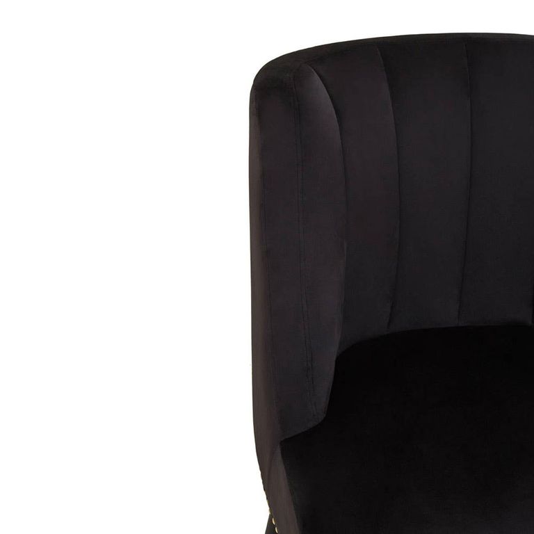 Doucet Chair - Black Velvet Fabric