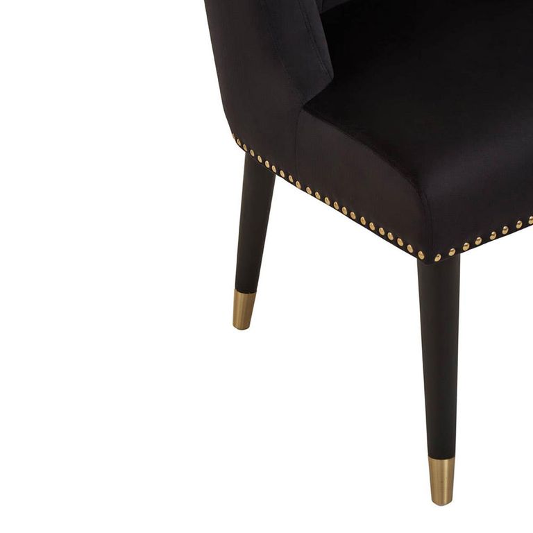 Doucet Chair - Black Velvet Fabric