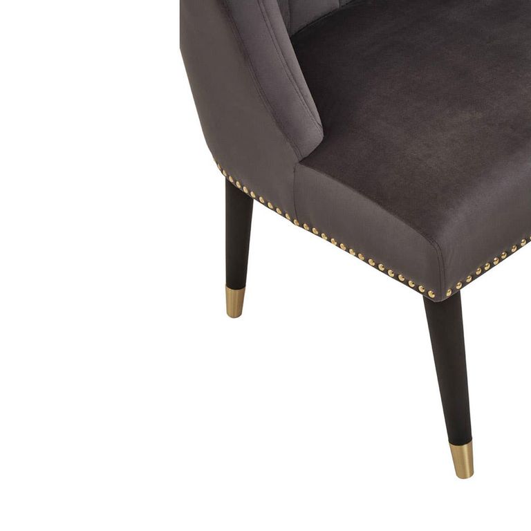 Doucet Chair - Grey Velvet Fabric