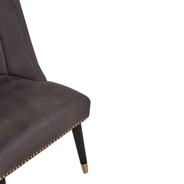 Doucet Chair - Grey Velvet Fabric