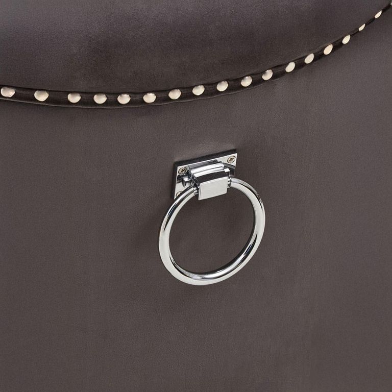 Doucet Chair - Grey Velvet Fabric with Ring Back