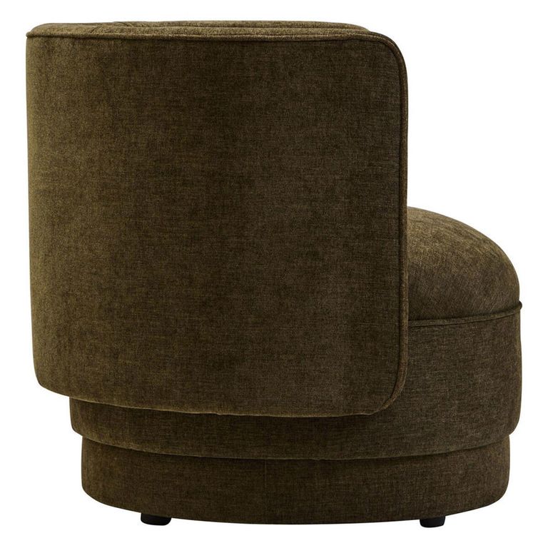 Drake Accent Chair - Curved - Forest Green Chenille Fabric