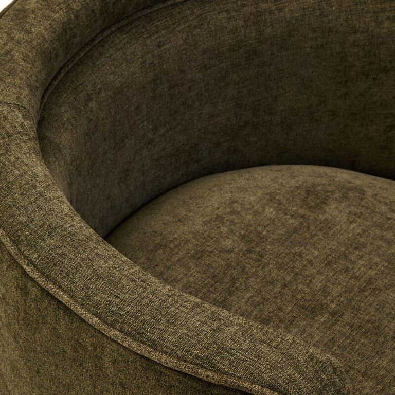 Drake Accent Chair - Curved - Forest Green Chenille Fabric
