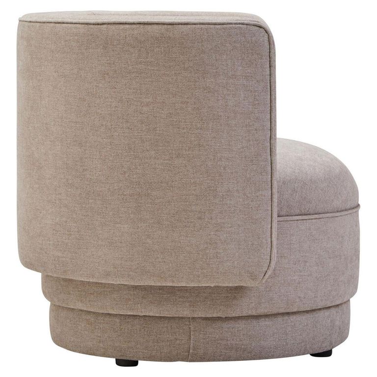 Drake Accent Chair - Curved - Taupe Chenille Fabric