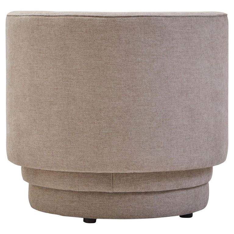 Drake Accent Chair - Curved - Taupe Chenille Fabric