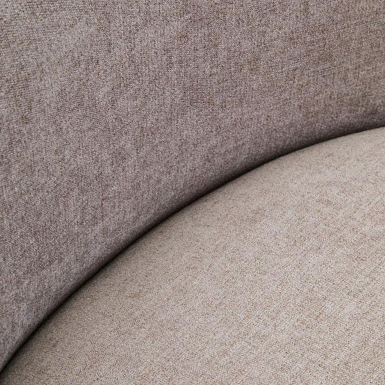 Drake Accent Chair - Curved - Taupe Chenille Fabric