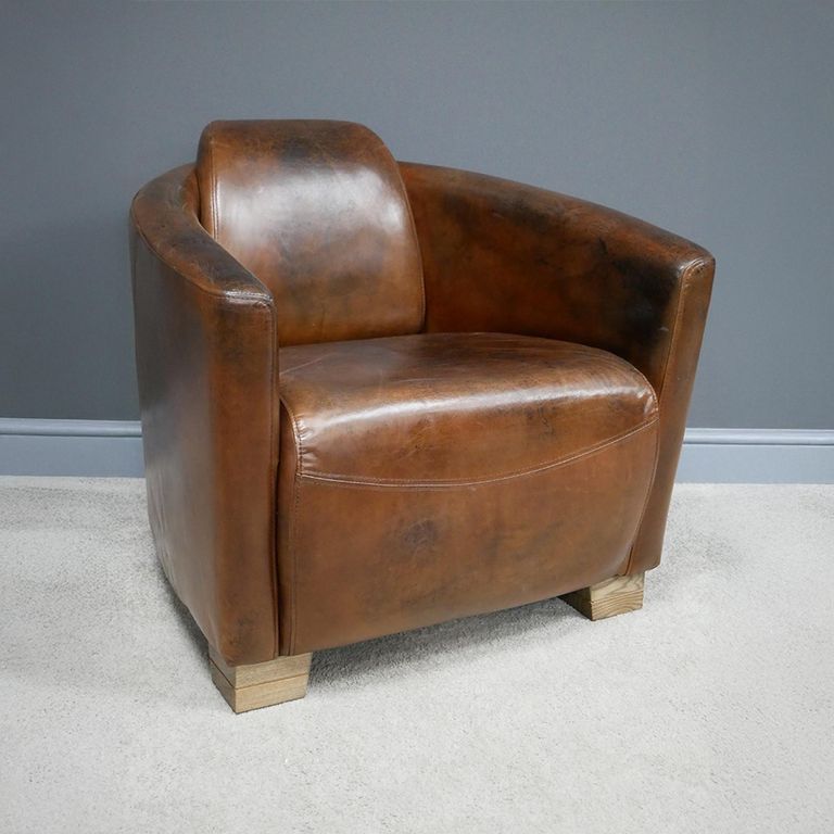 Accent Chair - Brown Leather