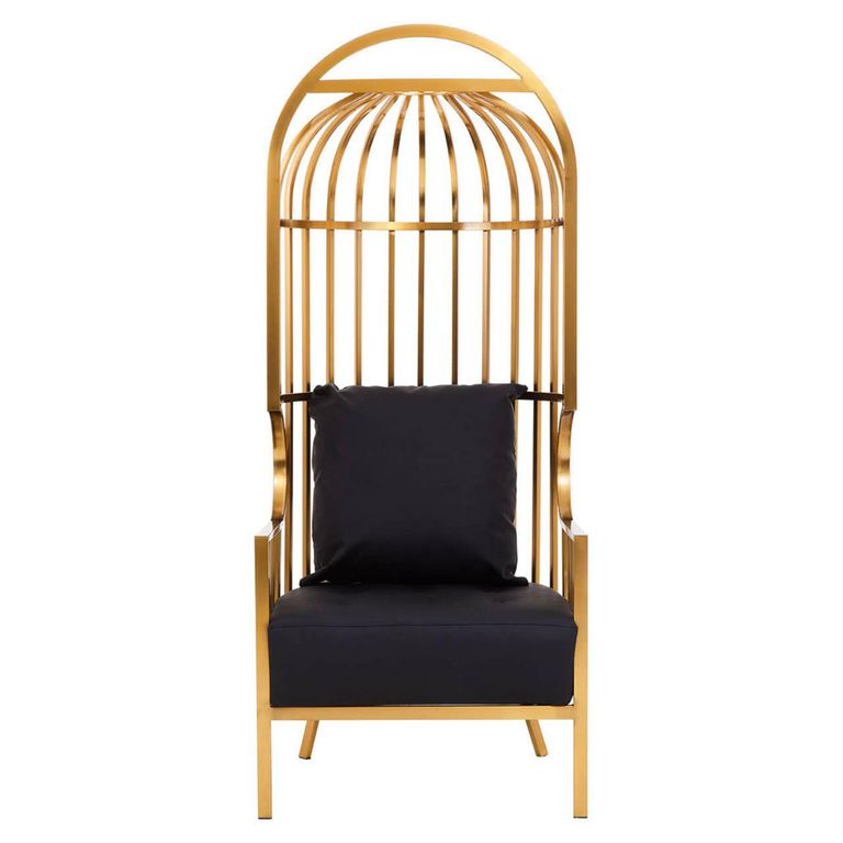 Eliza Chair - Brushed Gold Metal Frame with Dome Cage