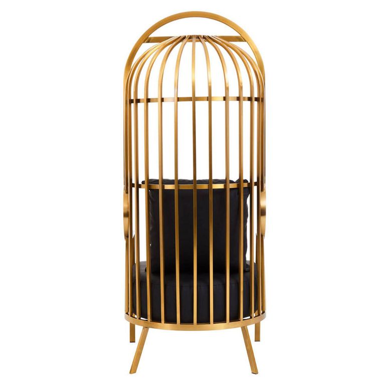 Eliza Chair - Brushed Gold Metal Frame with Dome Cage