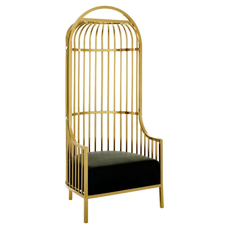 Eliza Chair - Gold Metal Frame with Dome Cage