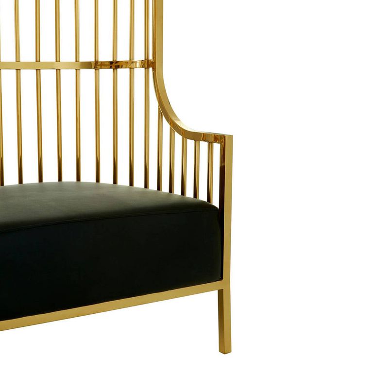 Eliza Chair - Gold Metal Frame with Dome Cage