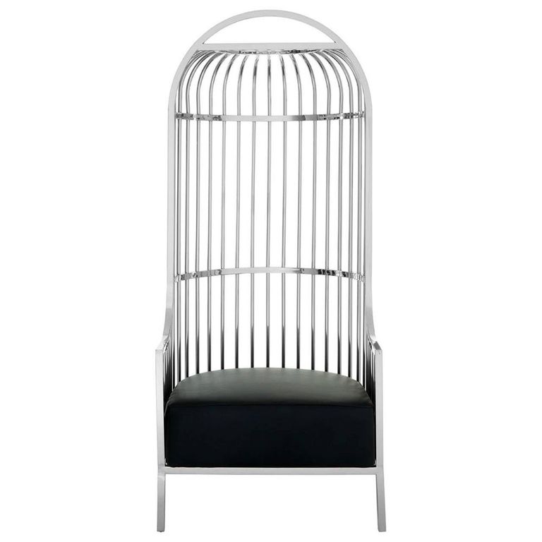 Eliza Chair - Silver Metal Frame with Dome Cage